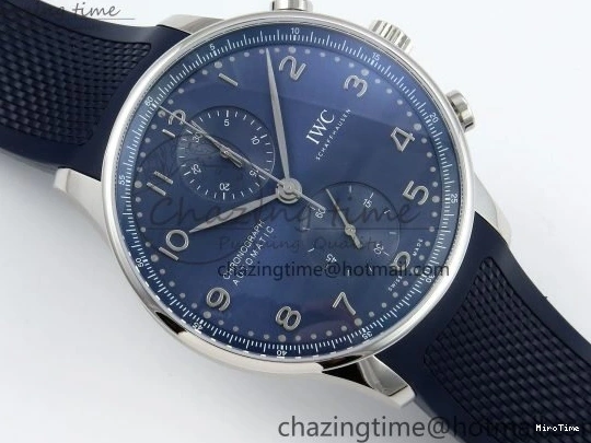 MIROTIME 0123 Portuguese Chrono IW3716 Z+F 1:1 Best Edition Blue Dial on Blue Rubber Strap A UrbanChic 7018